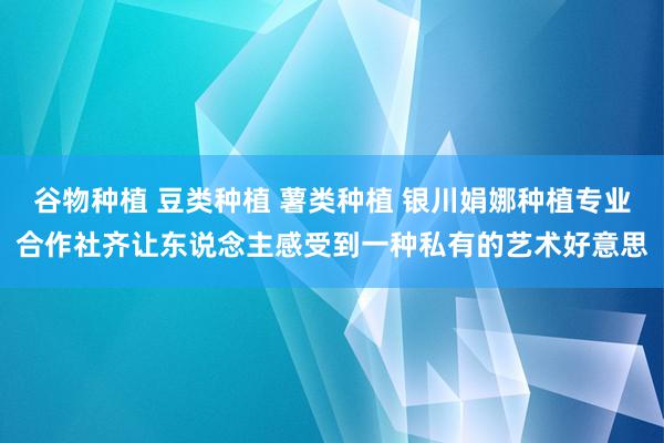 谷物种植 豆类种植 薯类种植 银川娟娜种植专业合作社齐让东说念主感受到一种私有的艺术好意思